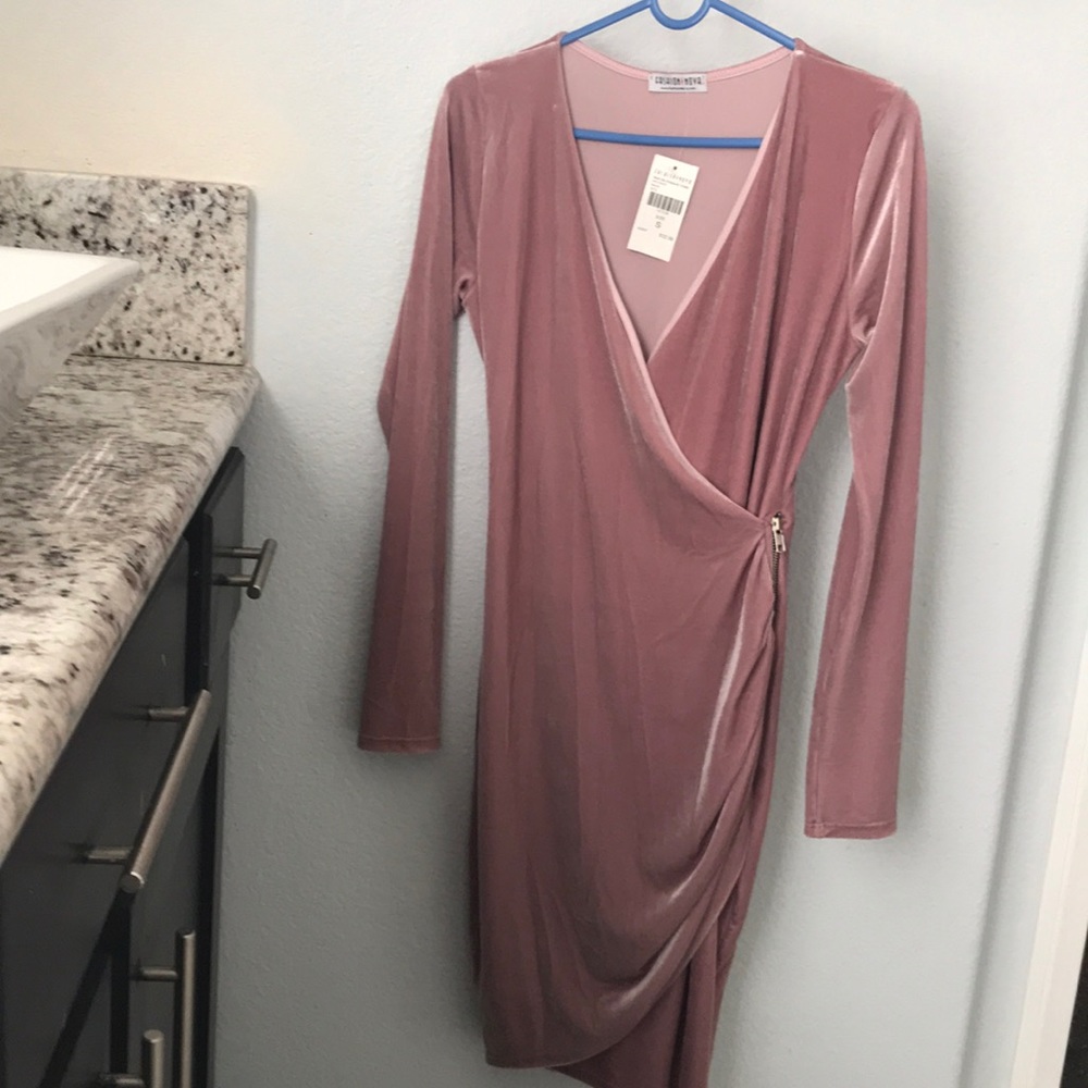 Pink long sleeve dress